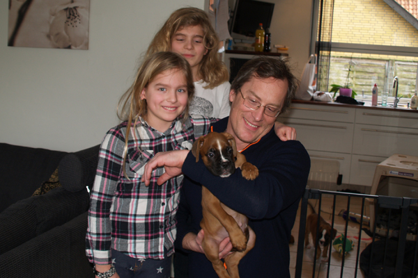 Sylvester med sin nye famile - Rune, Nete & Anders